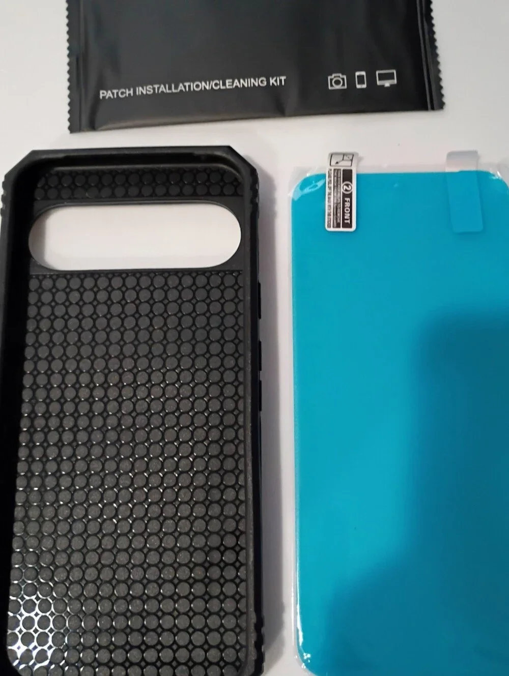 Blue Rugged Phone Case with Ring Kickstand + Screen Protector For Pixel 9 Pro XL